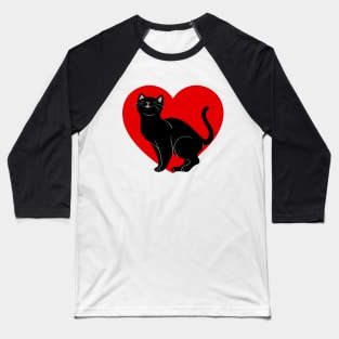 Happy Love Cat Baseball T-Shirt